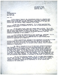 Letter from Muriel I. Symington to the editor of the Journal-American
