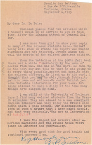 Letter from Benjamin F. Seldon to W. E. B. Du Bois