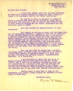 Letter from Charles T. Hallinan to Jessie Fauset