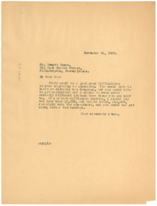Letter from W. E. B. Du Bois to Emmett Jones