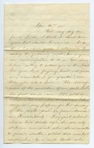 Letter from Lizzie McElherron to Louisa Gass