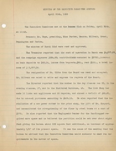 Minutes of Executive Committee Meeting of the Institute for Crippled and Disabled Men