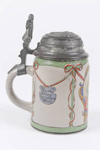 Stoneware stein with Father Jahn and 4F shield