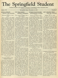 The Springfield Student (vol. 12, no. 7), November 4, 1921