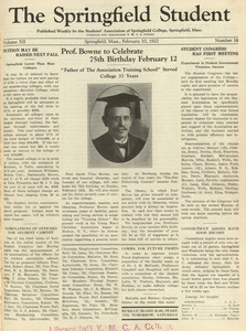 The Springfield Student (vol. 12, no. 16), February 10, 1922