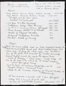 James Naismith Biographical Information