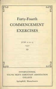 Springfield College Commencement program (1930)