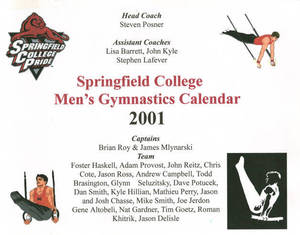 Springfield College men's gymnastics calendar 2001