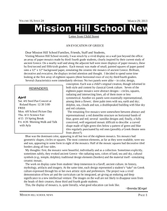Mission Hill School newsletter, March 29, 2013