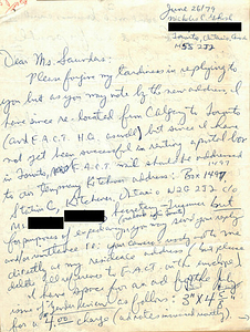 Correspondence from Nicholas Ghosh to Saunders (June 26, 1979)