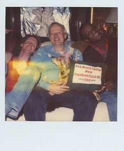 Photographs of Marsha P. Johnson with George Flimlin and Randy Wicker Holding a Dog