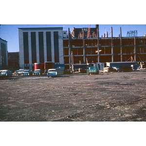 Construction on Science Hall; Addition to Mugar