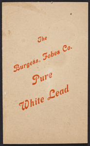Burgess, Fobes Co. Pure White Lead, Portland, Maine, January 1, 1911