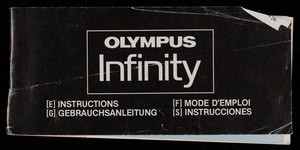 Olympus Infinity instructions, Olympus Optical Co., Ltd., San-Ei Building, 22-2, Nishi-Shinjuku 1-chrome, Shinjuku, Tokyo, Japan