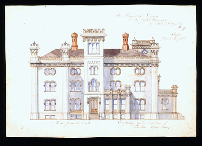 South elevation of the Oakes Ames House, North Easton, Mass., ca. 1850