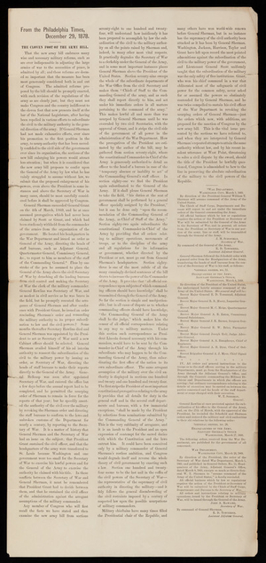 Article, Philadelphia Times, December 29, 1878