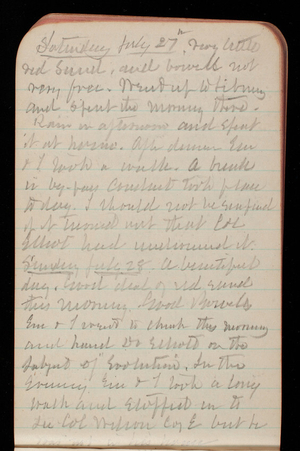 Thomas Lincoln Casey Notebook, March 1895-July 1895, 140, Saturday July 27th