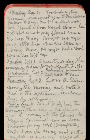 Thomas Lincoln Casey Notebook, May 1891-September 1891, 83, Monday Aug 31