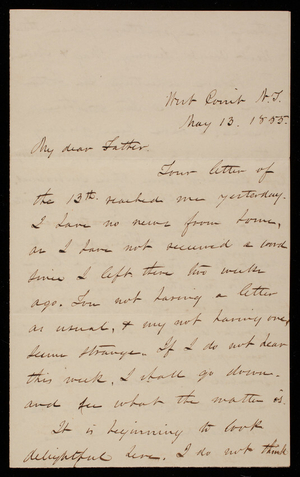 Thomas Lincoln Casey to General Silas Casey, May 13, 1855