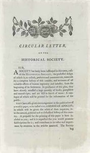 Circular Letter, of the Historical Society
