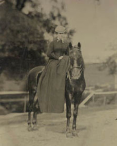 Marian Hooper Adams on horseback at Beverly Farms
