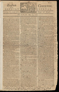 The Boston-Gazette, and Country Journal, 21 May 1770 (includes supplement)