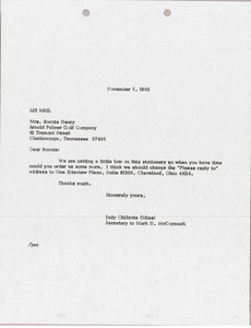 Letter from Judy A. Chilcote to Bonnie Henry