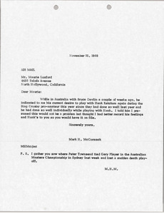 Letter from Mark H. McCormack to Maurie Luxford