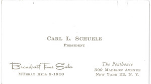 Carl L. Schuele business card