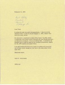 Letter from Mark H. McCormack to A. J. F. O'Reilly