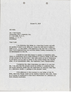 Letter from Mark H. McCormack to Noel Morris