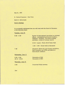 Memorandum from Mark H. McCormack to H. Richard Isaacson