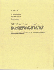 Memorandum from Mark H. McCormack to H. Richard Isaacson