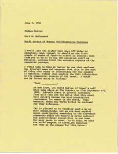 Memorandum from Mark H. McCormack to Hughes Norton