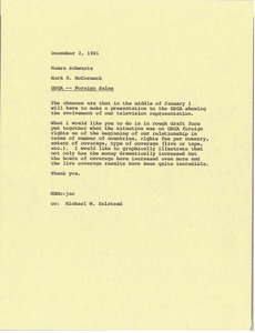 Memorandum from Mark H. McCormack to Maura Schwartz