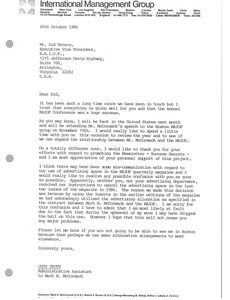 Letter from Judy Stott to Sid Peters