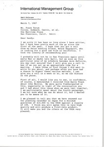 Letter from Mark H. McCormack to Frank Tatum