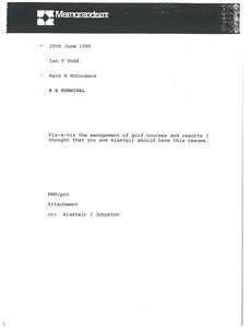 Memorandum from Mark H. McCormack to Ian T. Todd