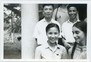 Naomi Jaffe with guide and drivers, Thái Bình province