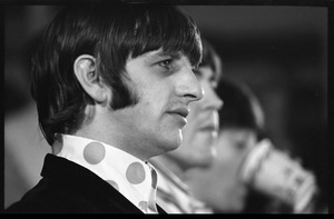 Ringo Starr during a Beatles press conference: in profile