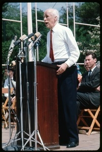 Norman Thomas addressing the crowd at an anti-Vietnam War demonstration
