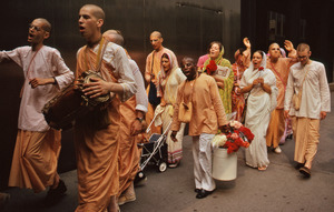 Hare Krishna devotees on the move