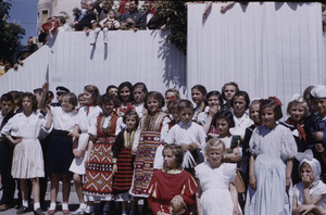 School girls at Tito's birthday celebration in Skopje
