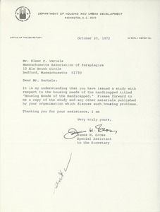 Letter from James H. Gross to Elmer C. Bartels