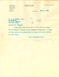 Letter from Charles Nagel to W. E. B. Du Bois