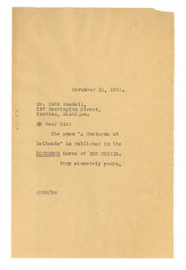Letter from W. E. B. Du Bois to Todd Woodell