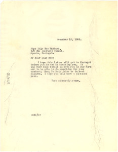 Letter from W. E. B. Du Bois to Lillie Maie Hubbard