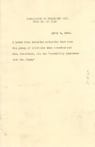 Memorandum from W. E. B. Du Bois to President Hope