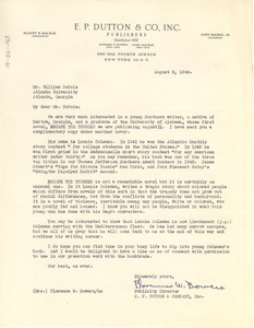 Letter from E.P. Dutton to W. E. B. Du Bois