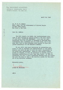 Letter from Nation's Schools to W. E. B. Du Bois